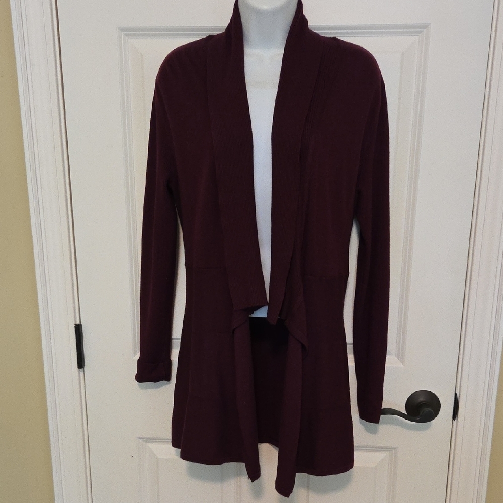 White House Black Market Deep Burgundy Cardigan